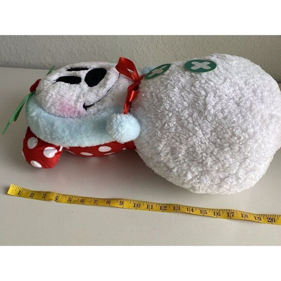 Set Of 2 Disney Mickey And MinnieChristmas Greeter Porch Holiday Sherpa Snowman - Picture 8 of 10